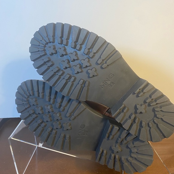 Mango Leather Ankle Boots COGNAC Brown  SIZE 8.5  •NEW• - Picture 9 of 10